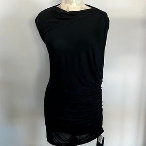 GIAMBATTISTA VALLI Blk Ruched Mini Dress 48 EU XL